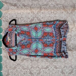 PRICE DROP Democracy Bohemian Rayon Colorful Women's Tank Top Size Small